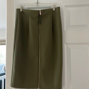 Fitted skirt olive green Catherine Malandrino, full zip back
